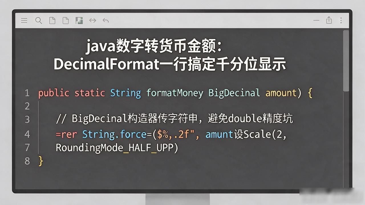 java数字转货币金额：DecimalFormat一行搞定千分位显示