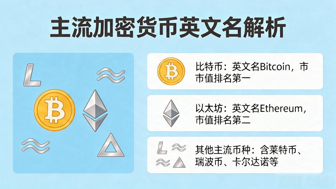 数字货币英文名全解析：比特币、以太坊等主流币种速查