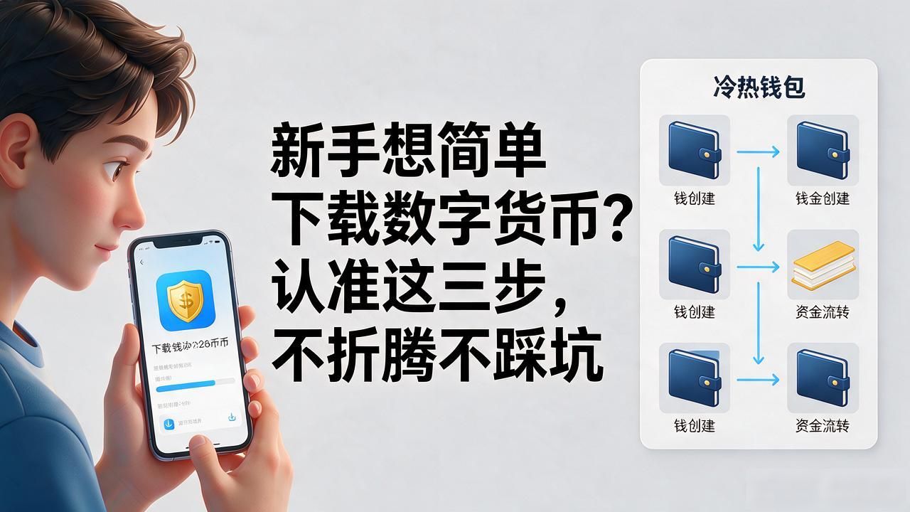 新手想简单下载数字货币？认准这三步，不折腾不踩坑