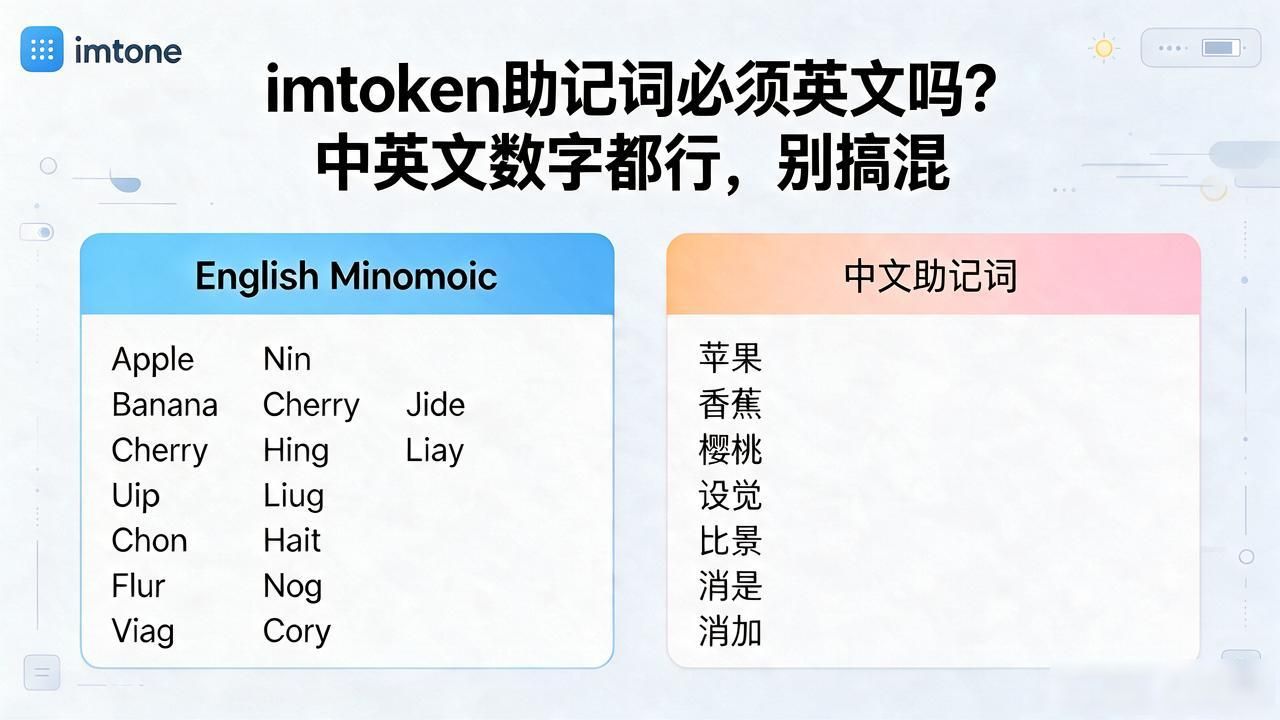 imtoken助记词必须英文吗？中英文数字都行，别搞混